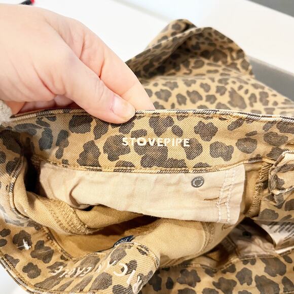 American Eagle Stretch Leopard High-Rise Stovepipe Ankle Straight Jeans Brown 8 - Picture 2 of 6